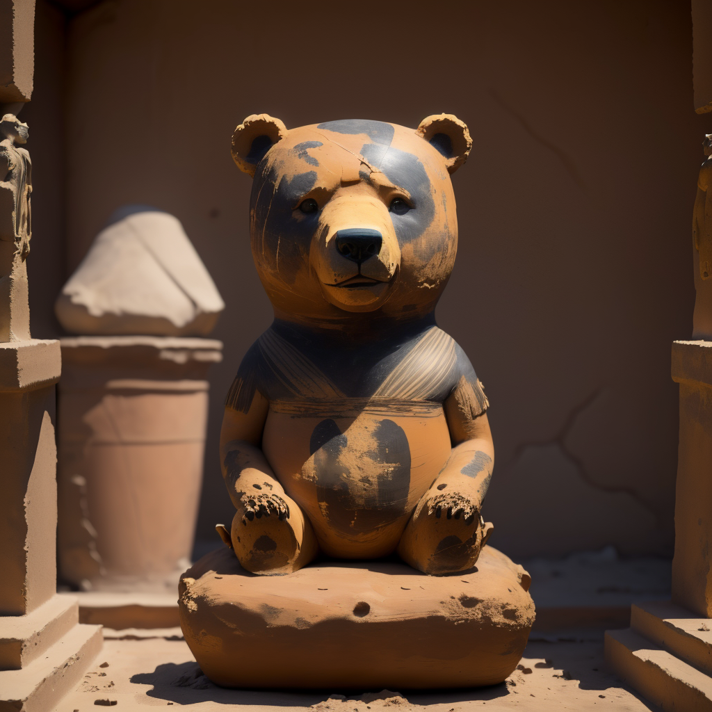 00856-4100698310-a (paintedpotterycd, dirty_1.2, broken_1.3) statue shaped like a bear, (very simple construction_1.3, simple statue_1.3), in the.png